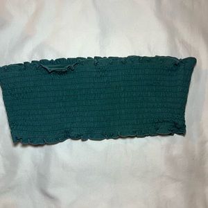 Pacsun dark green bandeu bikini top